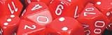 CHESSEX 26204 - 10er-Würfelset W10 (0 bis 9) opak Rot/weiß