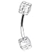 16 Gauge Clear Dice Eyebrow Ring
