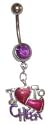 Belly Navel body jewelry piercing bar Cheerleading I love to Cheer Cheerleader Ring