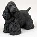 Cocker Spaniel, Black Original Dog Figurine (4in-5in)