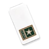 Sterling Silver Army Yellow Star Money Clip