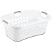 Sterilite Hip Hold Laundry Basket (White/Titanium Handles) (12