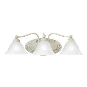 Thomas Lighting SL7333-60 Cambridge - Three Light Bath Fixture, Chardonnay Finish with Alabaster Glass