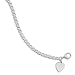 Box Chain Bracelet with Engraveable Heart Tag Charm Sterling Silver - Engraving Included