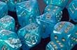 Chessex Dice: Polyhedral 7-Die Easter Dice Set - Blue with Gold (Limited Edition)
