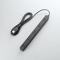 エレコム ACアダプタすっきりタップ 2P6口 2m(ブラック) T-AD52620BK