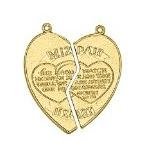 Mizpah Heart Charm 1 Inches Charm Is of 22k Vermeil Gold,14k 18 Gold Plated Steel Chain