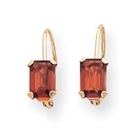 14k Garnet Leverback Earrings by JewelryWeb