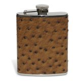 Brown Ostrich Leather Flask