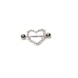 Stainless Steel Shields Nipple Ring with Clear CZ - Sold Individually