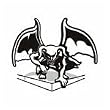 Facing Gargoyle Temporary Tattoo 2x2