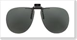 Polarized Clip-on Flip-up Plastic Sunglasses - Aviator - 58mm Wide X 52mm High (134mm Wide) - Polarized Grey Lenses