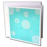 CherylsArt Background Colors - Bubbles and Circles on Blue - Greeting Cards-6 Greeting Cards with envelopes