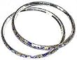 Sterling Silver Bangle Bracelet Set with Enamelled Painting 28 gms 2.3 inches (esbn056)