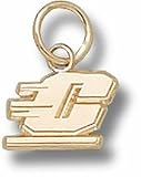 Central Michigan Chippewas 1/4 Motion C Charm - 10KT Gold Jewelry