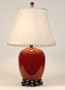 Classic Round Red Porcelain Table Lamp