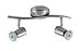 Aurora Mains Halogen Twin Spot Ceiling Light - Brushed Chrome