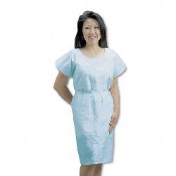 Graham Disposable Exam Gowns, Poly Tissue, 30 x 42, Blue, 50 per Carton