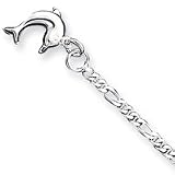 Sterling Silver Dolphin Anklet - 9 Inch