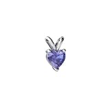 14K White Gold Heart Genuine Tanzanite Pendant