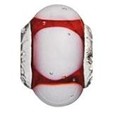 Lovelinks by Aagaard RETIRED Sterling Silver Marshmallow/Red Bead with Murano Glass For Charm Bracelets