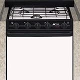 RV Motorhome Kitchen Propane Gas Range Stove Burner 21"" Black Piezo Ignition"