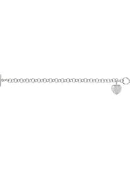 Sterling Silver Sweetheart .02CTW 7.5" Bracelet With Box by US Gems