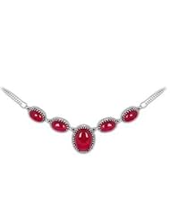 Retro Queens Style Nobles Natural Ruby Corundum 925 Sterling Silver Thai Silver Pendant Necklace for Party Global Limited Edition of Only 1
