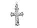 14K WHITE GOLD CHARM PENDANT w/DIAMONDS - CROSS