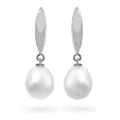 14K White Gold Freshwater Pearl Drop Earrings