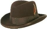 GODFATHER NEW MENS Brown 100% WOOL DRESS HAT $49