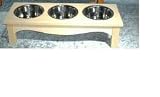 A Leg Up Three Bowl Dog Feeder-Small-NATURAL FINISH