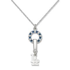 MLB Officially Licensed Los Angeles Dodgers Necklace - MVP With Logo & Crystals