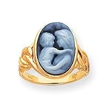 14k Everlasting Love 10x14mm Agate Cameo Ring