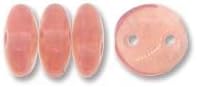 6mm Lentil Glass Czech Two Hole Bead - Milky Pink (50 beads)