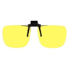 Polycarbonate Clip on Flip up Canary Yellow Enhancing - 58mm Wide X 47mm High (131mm Wide)