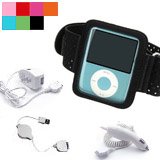 (4 in 1 Apple Ipod Nano Deluxe Kit) Apple Ipod Nano Armbands Arm Band for nano 3rd generation and nano 4th generation Apple 8 Gb Ipod Nano 4G 16G Nano-chromatic + Retractable USB 2.0 Data Sync Cable for Apple Ipod + Car Charger Cigarette Lighter Adapter for Apple Ipod + Home/travel Charger for Apple Ipod(Many Color Available).