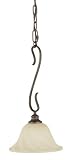Murray Feiss P1105BRB One-Light Infinity Waves Collection Mini Pendant, British Bronze with Amber Snow Scavo Glass Shade thumbnail
