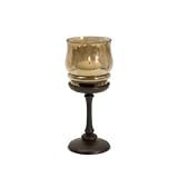 IMAX Belmiro Small Votive Holder Aluminum Champagne Glass Old World Look