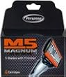 5 blades with trimmer, 4 cartridges, replacement set by Personna Magnum 5