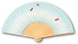 高級絵付扇子・婦人用/白竹中彫 金魚・551/6.5寸/35間/手貼/収納用文化箱付き
