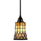 Quoizel TF1558EP Tiffany 47-Inch Rod Hung Piccolo Pendant, Espresso Finish