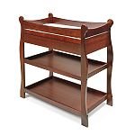Badger Basket Cherry Sleigh Style Changing Table w/ Drawer