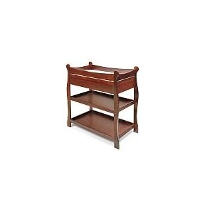 Badger Basket Cherry Sleigh Style Changing Table w/ Drawer