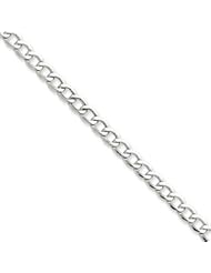 14k Gold White Gold 5.25mm Semi-Solid Curb Link Chain 16 Inches