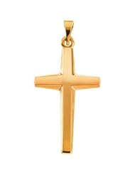 14k Yellow Gold Contemporary Cross Pendant