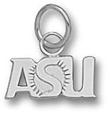 Arizona State Sun Devils ASU Sunburst 1/4 Charm - Sterling Silver Jewelry