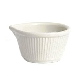 Ramekin Fluted w/ Pour Spout - Eggshell - 4oz. Size: 3 1/2'' (4 Dozen/Unit)