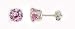 6mm Pink Cz Studs Earrings (Sterling Silver)
