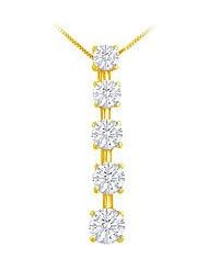 Diamond Journey Pendant 14K Yellow Gold - 1.50 CT Diamonds